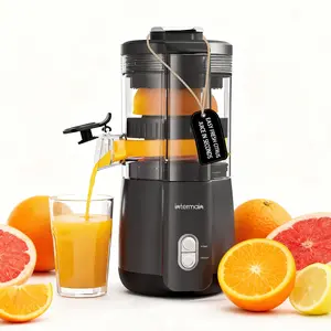 Electric Lemon Juicer, Hand-Free Citrus Juicer Machine with Cleaning Brush, Automatic Juice Squeezer for Lemon, Lime, Grapefruit, Pomegranate, One-Touch Operation & Easy Clean