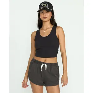 BILLABONG Women's Rerun Tank, Scoop Neck Fitted Knit Cotton Ribbed Tank Top, Casual Everyday Summer Essential