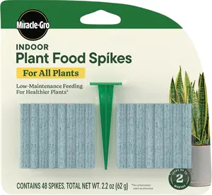 Miracle-Gro Indoor Plant Food Spikes for All Plants, Fertilizer Spikes for Houseplants, Flowers, Vegetables, and Herbs, 48 Spikes