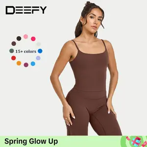 DEEFY SOFTMOTION STRAPPY MID VEST Workout Tops Yoga Tank Sports Women Fitness Activewear Gym Stylish Outdoor Gymwear Halter Tank Design Comfort Support