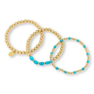 Connie Craig Carroll Jewelry Gem Bead Stretch Bracelet 3-piece Set