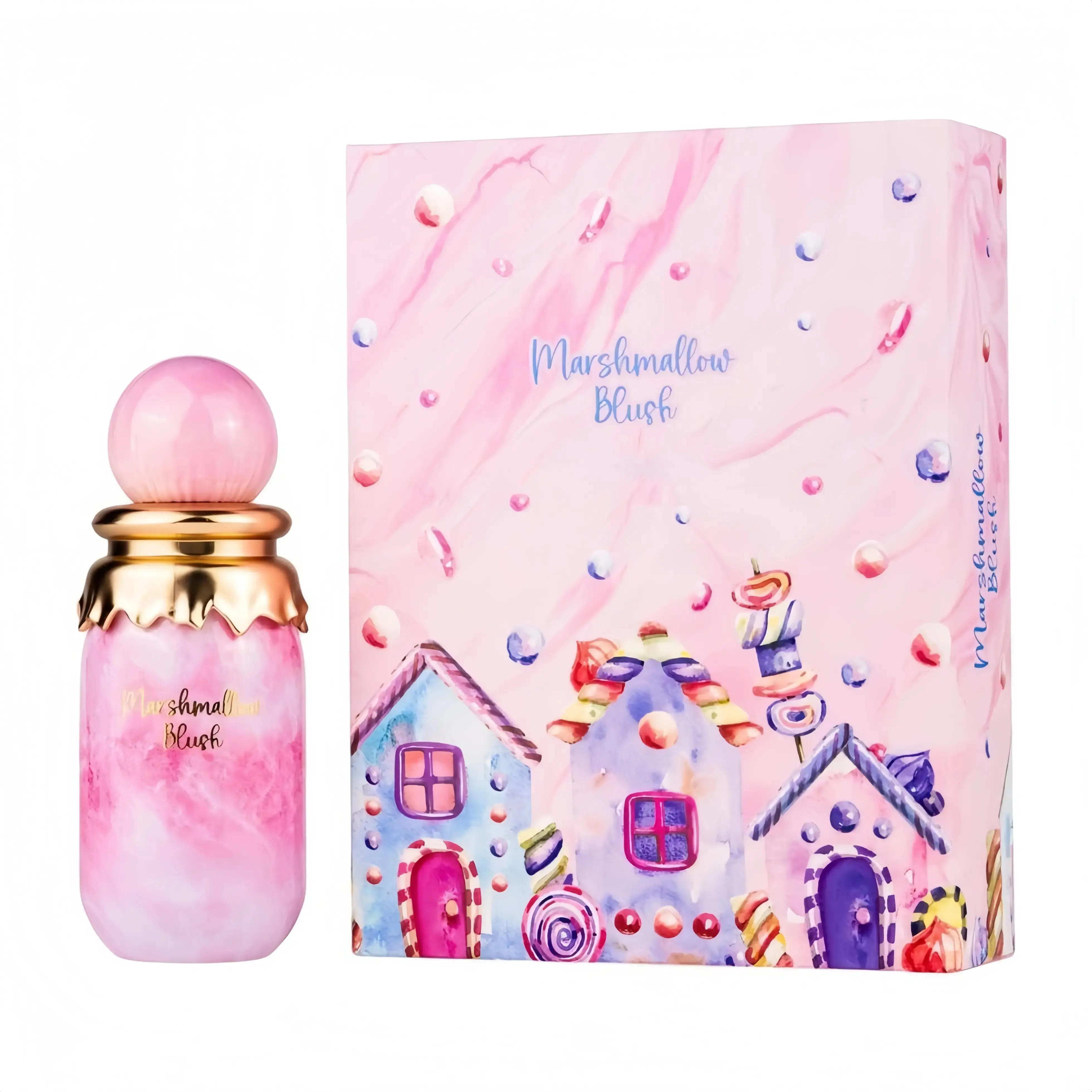 Arab Marshmallow Blush Eau de Parfum 100ml - Marshmallow & Strawberry, Cotton Candy & Vanilla Scent,Floral Sweet Long Lasting Perfume,Gourmand Floral Sweet Long Lasting EDP Spray for Women, Luxurious Everyday Wear Fragrance,Perfume for women