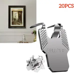 20 Pcs Claw Drywall Picture Hanger Drywall Picture Hangers for Decor Room or Office-No Damage Heavy Duty Wall Hanger for Hanging Picture Mirror Photo Poster Kit