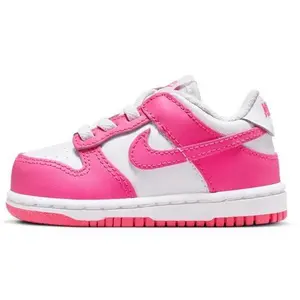Toddler's Nike Dunk Low White/Laser Fuchsia (FB9107 102)