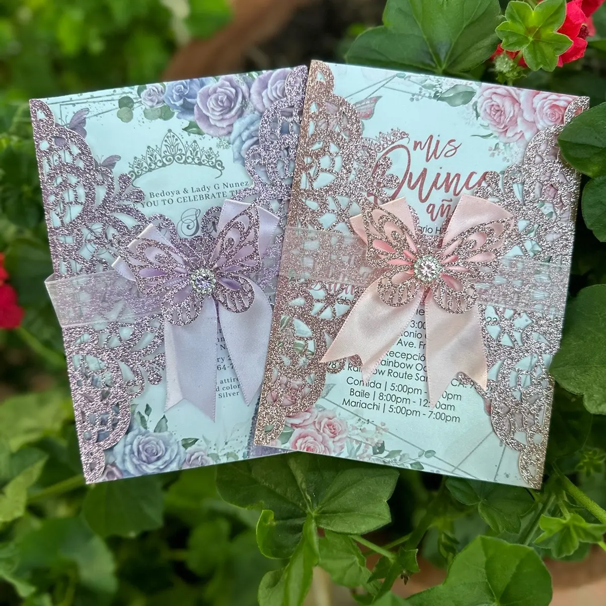 Butterfly  Quinceañera invitations