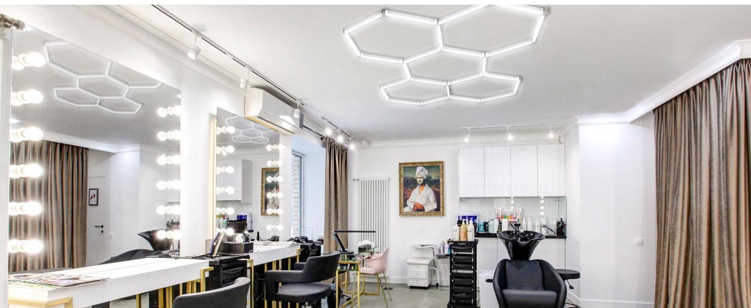 【Stock Running Low】White Hexagonal Garage Light – Multiple Hole Options (1, 3, or 5) for Bright, Efficient Lighting in Any Space