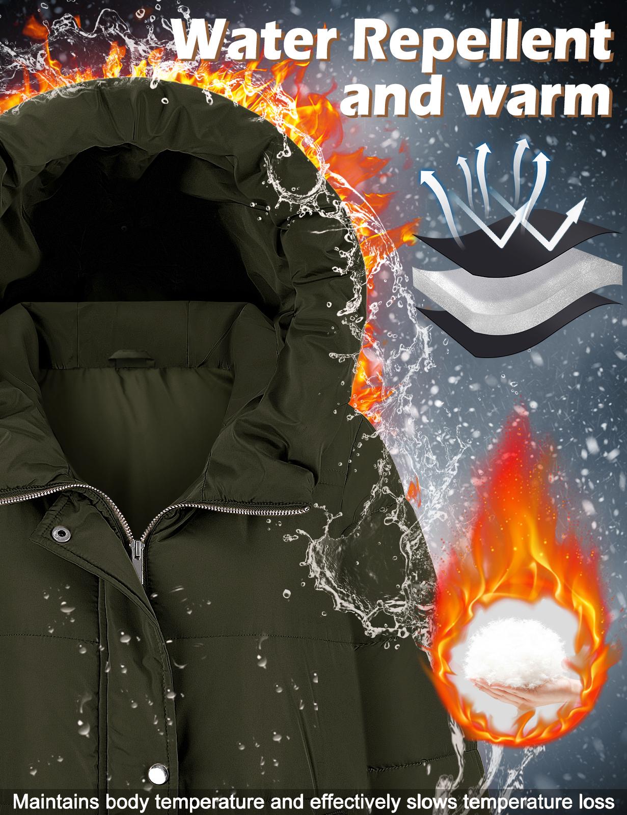 UMIPUBO Sales Womens Winter Long Puffer Coats Down Thicken Warm Quilted Jacket Mid-Length with Side Zipper and Hood Outerwear