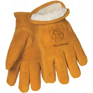 Tillman 1450 Split Cowhide Pile Lined Winter Gloves Large, Brown