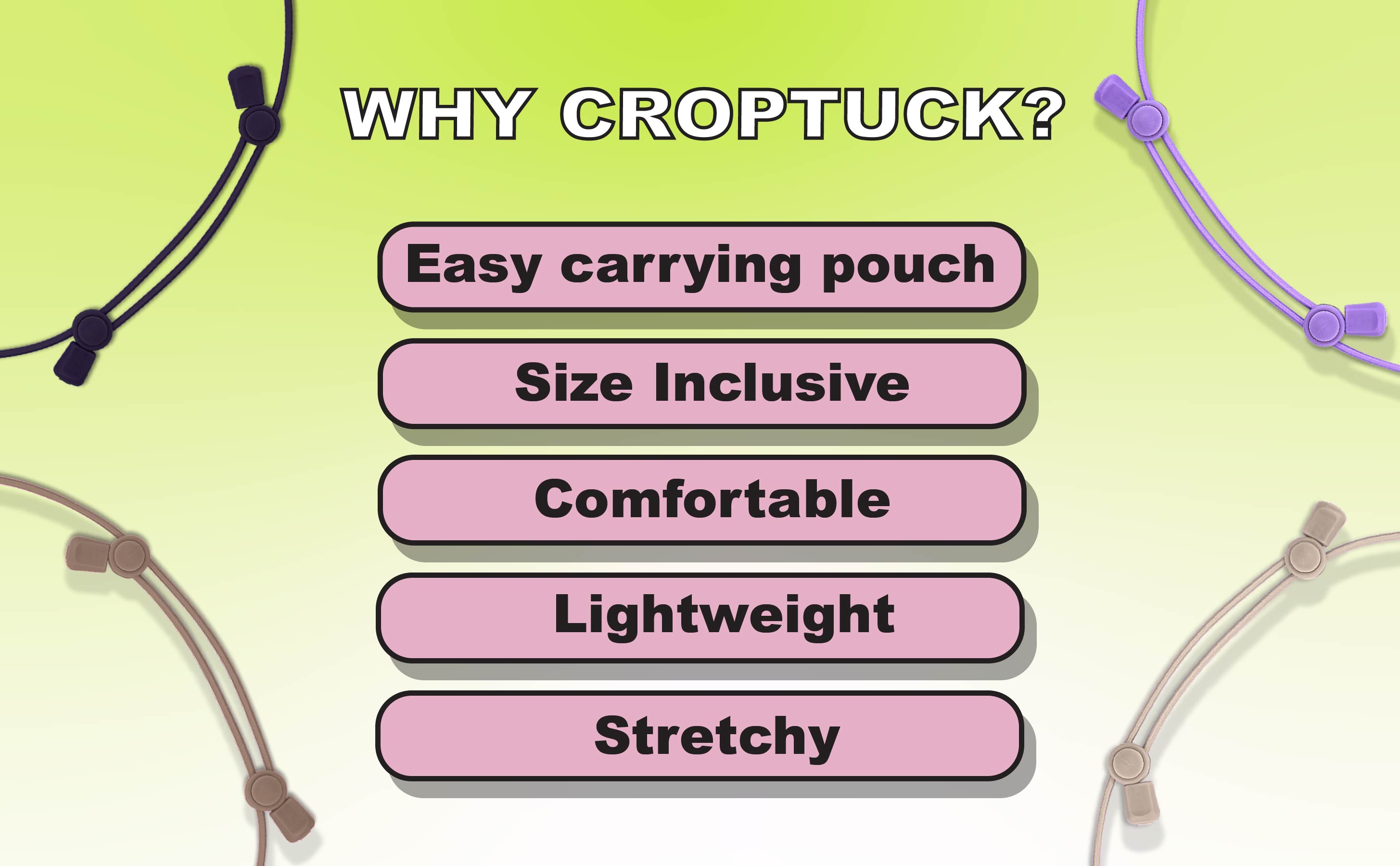 The Original Croptuck: Lightweight Adjustable Band for Crop Tops, Tucking, Cropping Oversized Tops, Layering, Shortening Dresses & No-Sew Fashion Hacks
