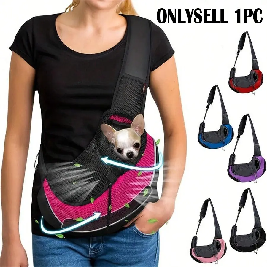 Breathable Dog Sling Carrier, Portable Travel Pet Sling Shoulder Bag Carrier, Dog Bag for Travel, Suitable for Small To Medium Pets, Cute Puppy Bag, Puppy Carrier Purse, Outdoor Animal Carrier