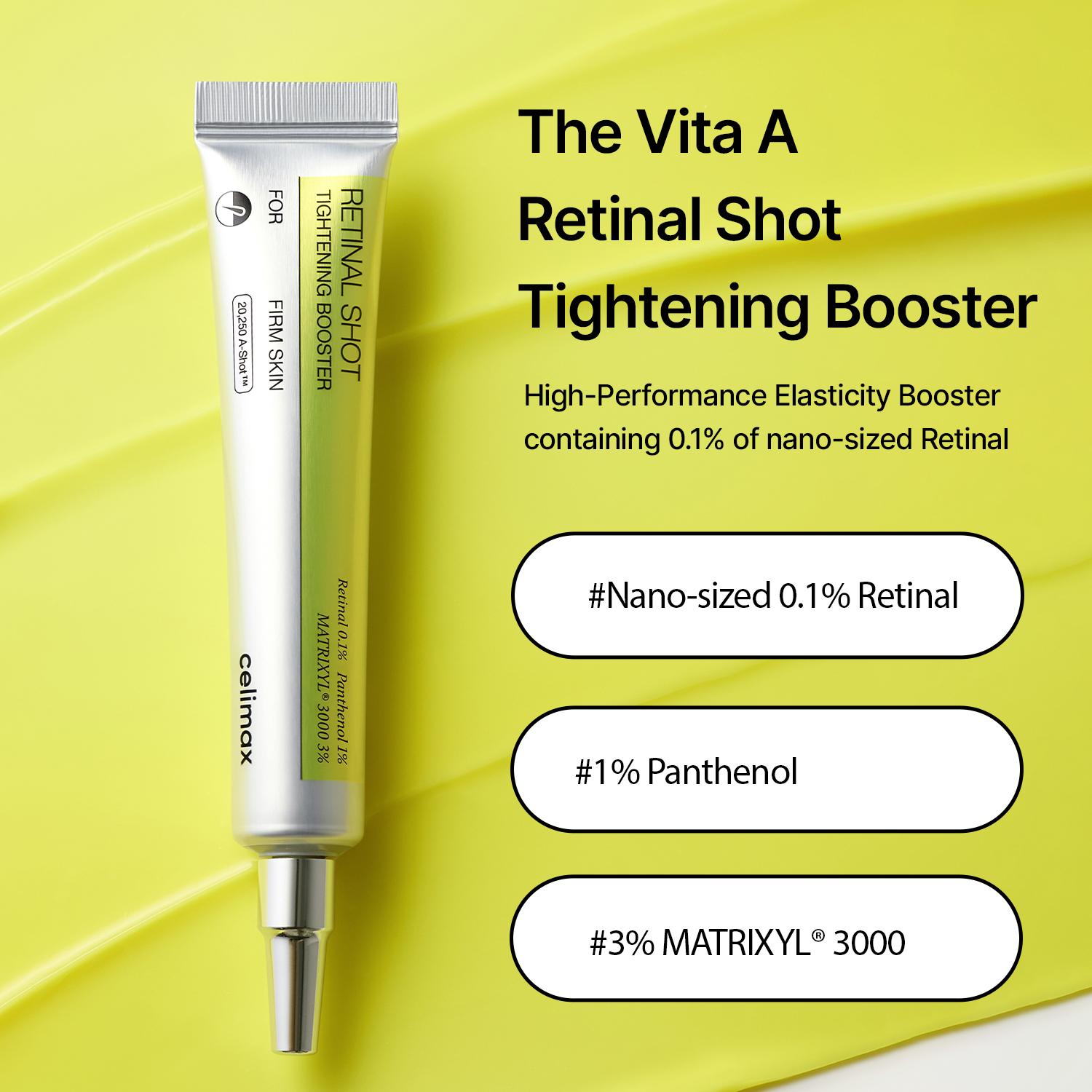 [celimax official] The Vita A Retinal Shot Tightening Booster | with Retinal, Matryxyl, Pore Minimizer, Wrinkles & Fine Lines, Firmer Skin, 15ml, Retinol Skincare