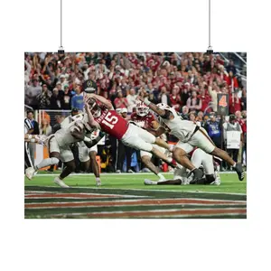 Football Champions Poster No Frame – Retro Newspaper Style Sports Print – Ultimate Fan Room Decoration No Frame