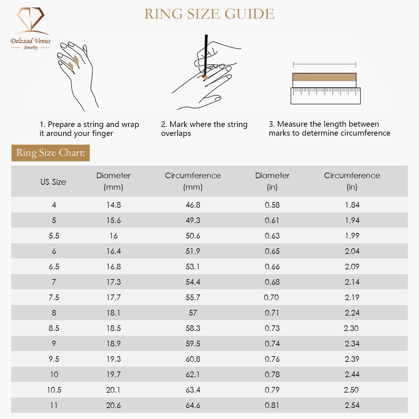 Delzzad S925 Round Classic Six-Prong Ring Band Anniversary Valentine's Day Gifts Delzzad S925 Round Classic Six-Prong Ring Band Anniversary Valentine's Day Gifts