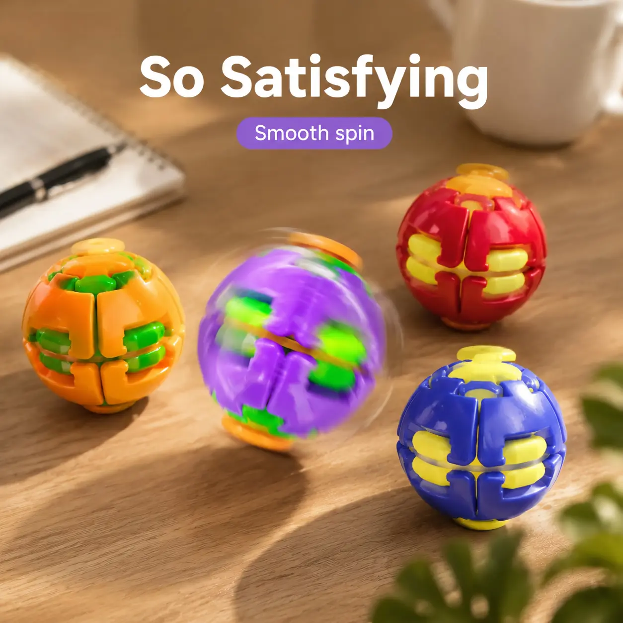 Compact Click & Spin Fidget Ball Toy, ASMR Clicky Rotary Gyro Desk Gadget, Dual-Usage Stress Relief Sensory Toy for Office Work, ADHD Focus, Unisex Ages 12+ Gift backtoschool