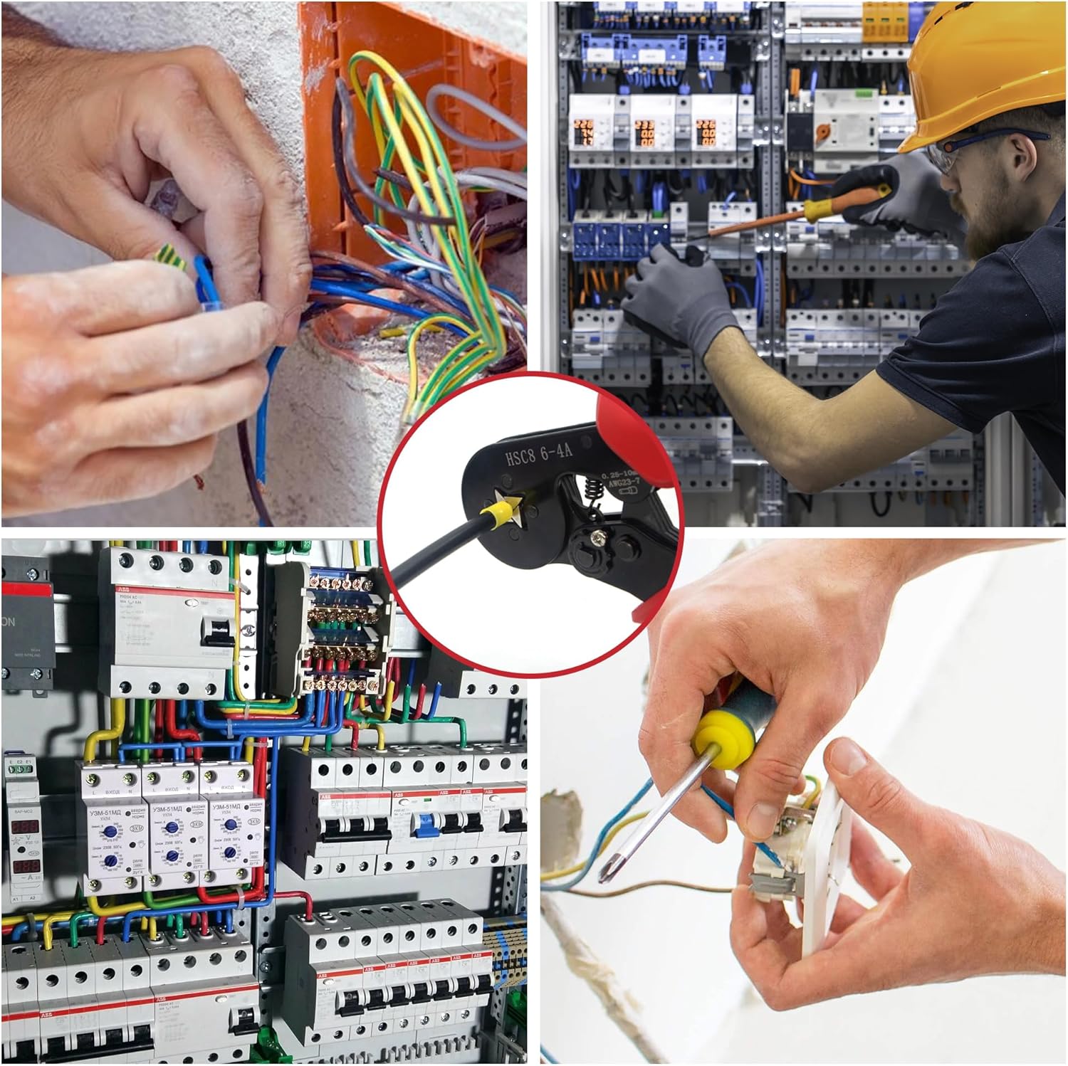 Ferrule Crimping Tool Kit, AWG 28-7 Self-adjustable Ratchet Wire Crimping Tool, Crimper Plier Set with 1200 COUNTS Wire Terminals Crimping Connectors Wire End Ferrules Ferrule Crimping Tool Kit, AWG 28-7 Self-adjustable Ratchet Wire Crimping Tool, Crimper Plier Set with 1200 COUNTS Wire Terminals Crimping Connectors Wire End Ferrules