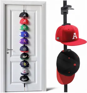 Over The Door Hat Rack 10 Layer - Baseball Cap Organizer Holds 10 Hats, Adjustable Hooks, Tool-Free Installation for Closet & Bedroom