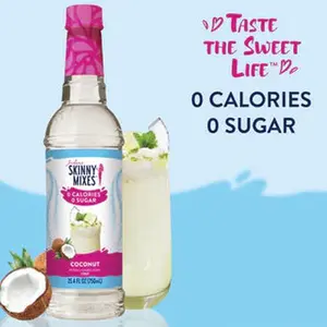 Skinny Coconut Syrup - Sweet Beverage Flavoring with Coconut Flavor - Ideal for Smoothies and Beverage Dips