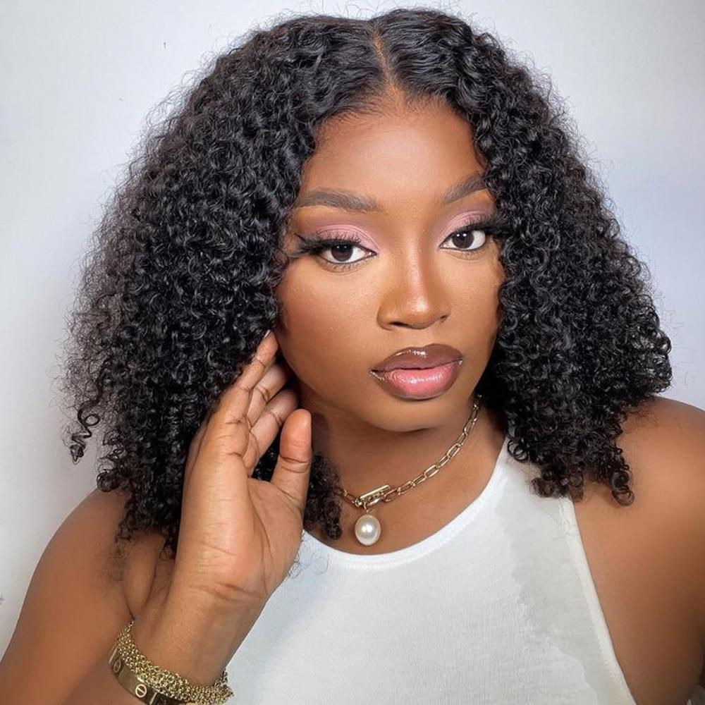Wear And Go Glueless BOB Human Hair Wig Peruvian Deep Wave Curly Short Bob 6x4 HD Pre Cut Glueless Water Wave Wig 100% Human Hair For Women Ready To Wear And Go On Sale
