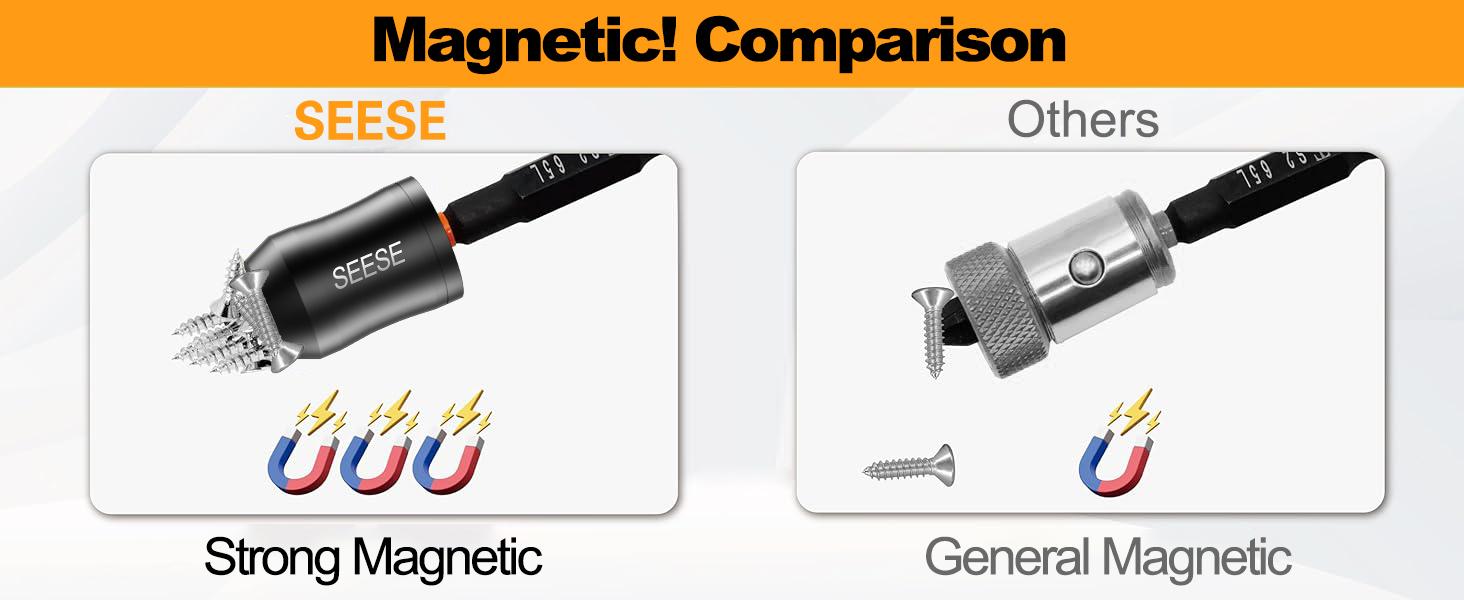 SEESE 2PCS Strong Magnetic Screw Rings – Universal 1/4(6.35mm) Fit for Hex Screwdrivers & Power Drill Bits Holiday gifts