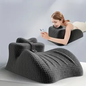 Ergonomic memory foam pillow—multifunctional reading wedge pillow for back and neck support; versatile wedge pillow suitable for sleeping, office chairs, reading, beds, and couples’ use; machine-washable cover; ideal as a couple gift.