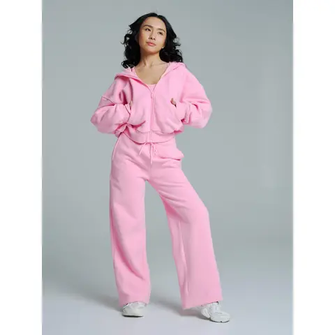 Plush Fleece Straight Leg Sweat Pant - Plastic Pink
