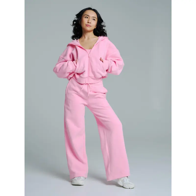 Plush Fleece Straight Leg Sweat Pant - Plastic Pink
