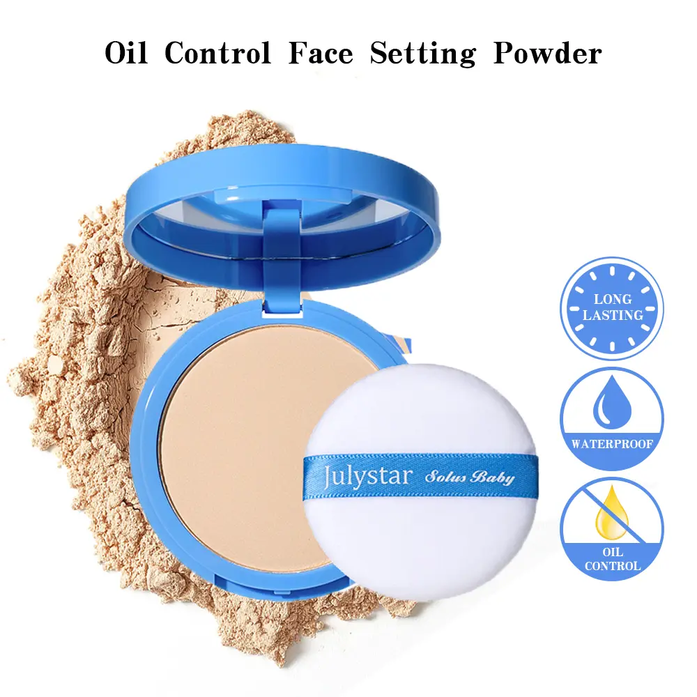 Pressed Matte Face Powder, Compact Setting Powder for Oily Skin with Long Wear, Waterproof Finish & Shine Control, Compact Powder