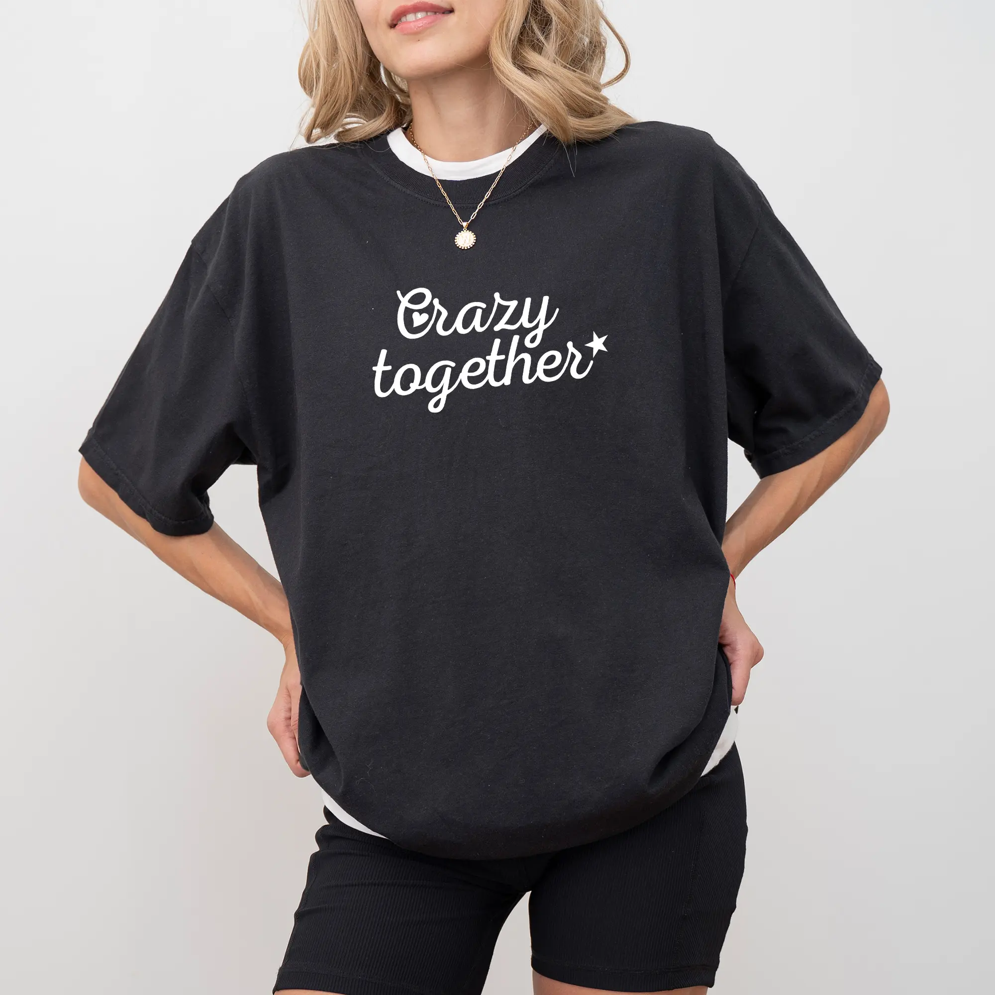 MAPTEES Crazy Together Comfort Colors Shirt, Funny Couple Graphic Tee, Matching Couples T-shirt, Cute Relationship Outfits, Valentine Couple Clothing