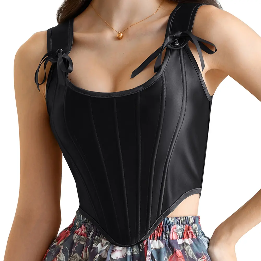 Corset Tops for Women Renaissance Boned Overbust Bustier Corset Top