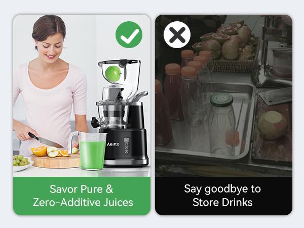 Aeitto Cold Press Juicer, Whole Vertical Juicer, Slow Masticating Juicer Machines, with Big Wide 83mm Chute, Cold Press Juicer for Whole Fruits and Vegetables, Juicer Machine BPA-Free, Ice Fruit, Smart recipes App