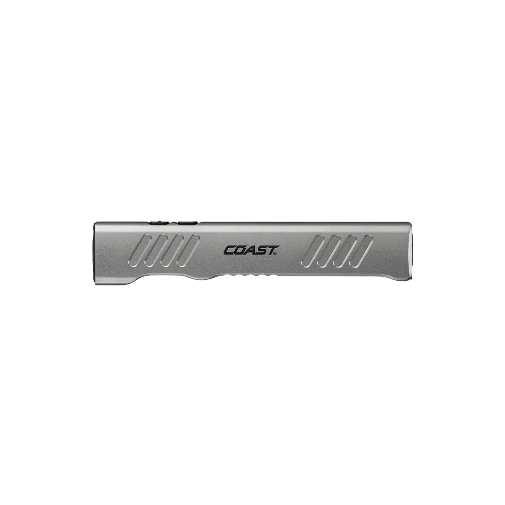 COAST Slayer 1150 Lumen USB-C Rechargeable LED Flashlight with Spot/Flood, Memory Mode and Pocket Clip, Silver