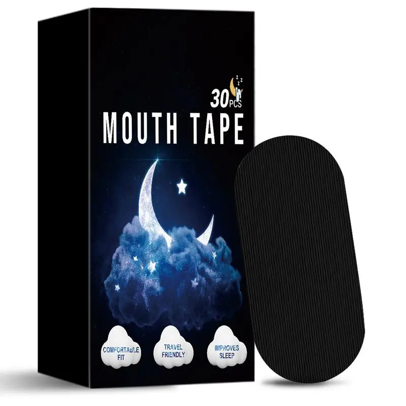 Mouth Tape for sleeping, one month supply, mouth tape, black, gentle, adhesion & 30 Strips, sports accessories, Anti Snoring Sticker Snoring Relief Sticker