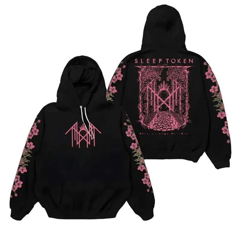 Sleep Token Floral Symbol Graphic Hoodie – Gothic Rune Artwork Design, Aesthetic Music Fan Hoodie, Unisex Streetwear Gift for Fans