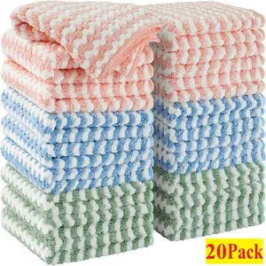 20 Pack Dish Cloth for Kitchen, 10"x10" Little Cleaning Towels Easy to Clean, Reusable Super Soft, High Absorbent, Quick-Drying