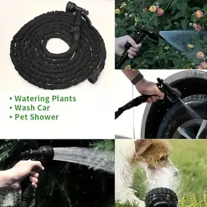 50FT Expandable Garden Hose, Water Pipe Flexible Hose with 7 Function Spray Nozzle for Watering Lawn Yard Garden Car Washing Pet Cleaning Easy Storage