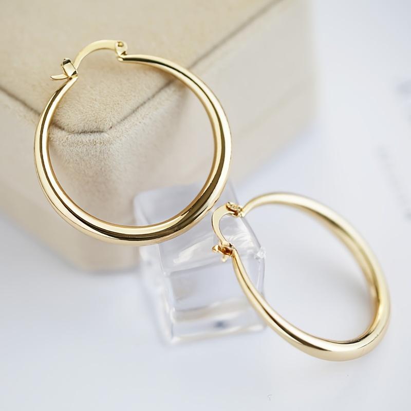 Smooth Big Circle Hoop Huggie Earrings Women Exquisite Hoop Earrings Earcuff For Women Daily Casual Party Jewelry Gift