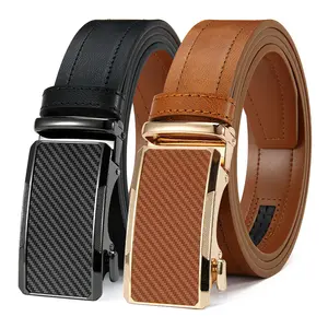 【cuttable】Mens Belt Leather Ratchet Easy Release Belt For Men Designer Belt Dress and Casual with Adjustable Buckle for Men's Wear Gift Outdoorfun Textured for Birthday Gift accessories men business belt no hole