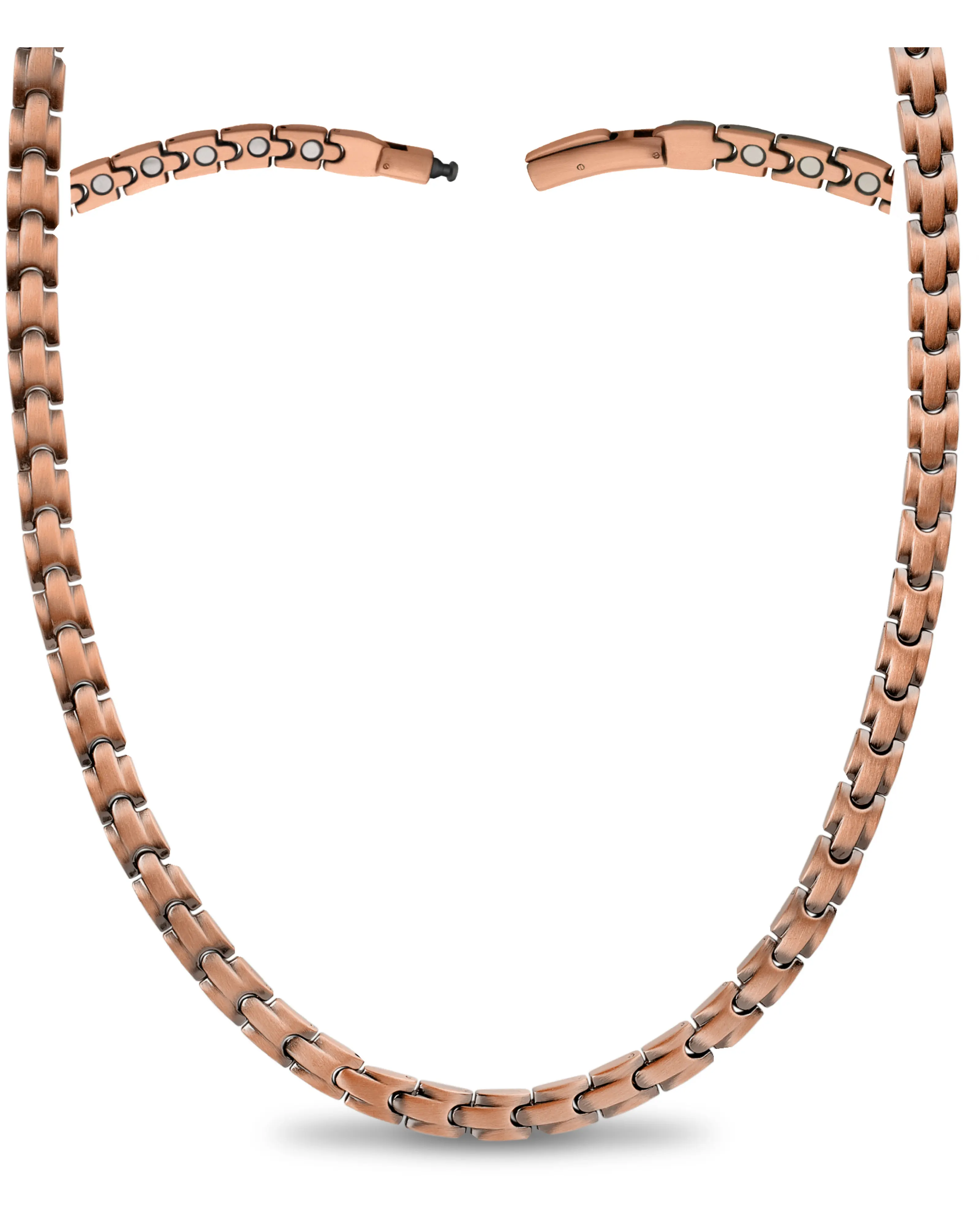 MagnetRX Pure Copper Magnetic Necklace Classic Chain, 62 Neodymium Magnets 3500 Gauss Strength, Durable Jewelry Accessory For Men & Women