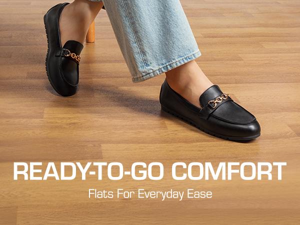 DREAM PAIRS Loafers for Women Casual Comfortable Slip On Flat Shoes Lightweight Leisure Work Shoes Comfort Walking Shoes