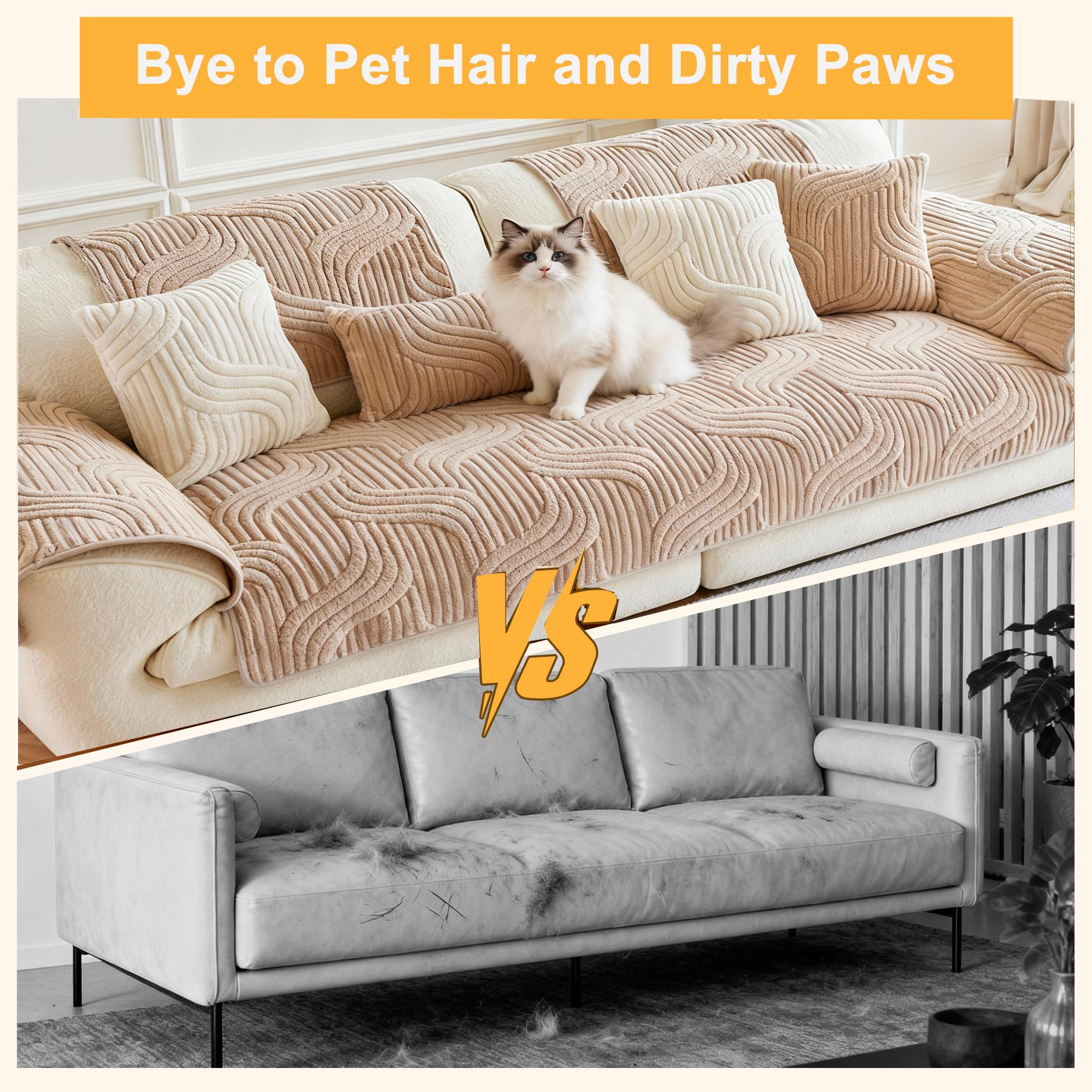 Raybee 1 Count Jacquard Solid Color Sofa Cover for 1-4 Seat, Anti-Slip & Anti-Scratch Bench Couch Cover, Ultra-Soft Sofa Towel Protector, Dust Prooof Sofa Mat, Machina Washable, Living Room Decor Improvement for Hotel, Dormitory, Gifts