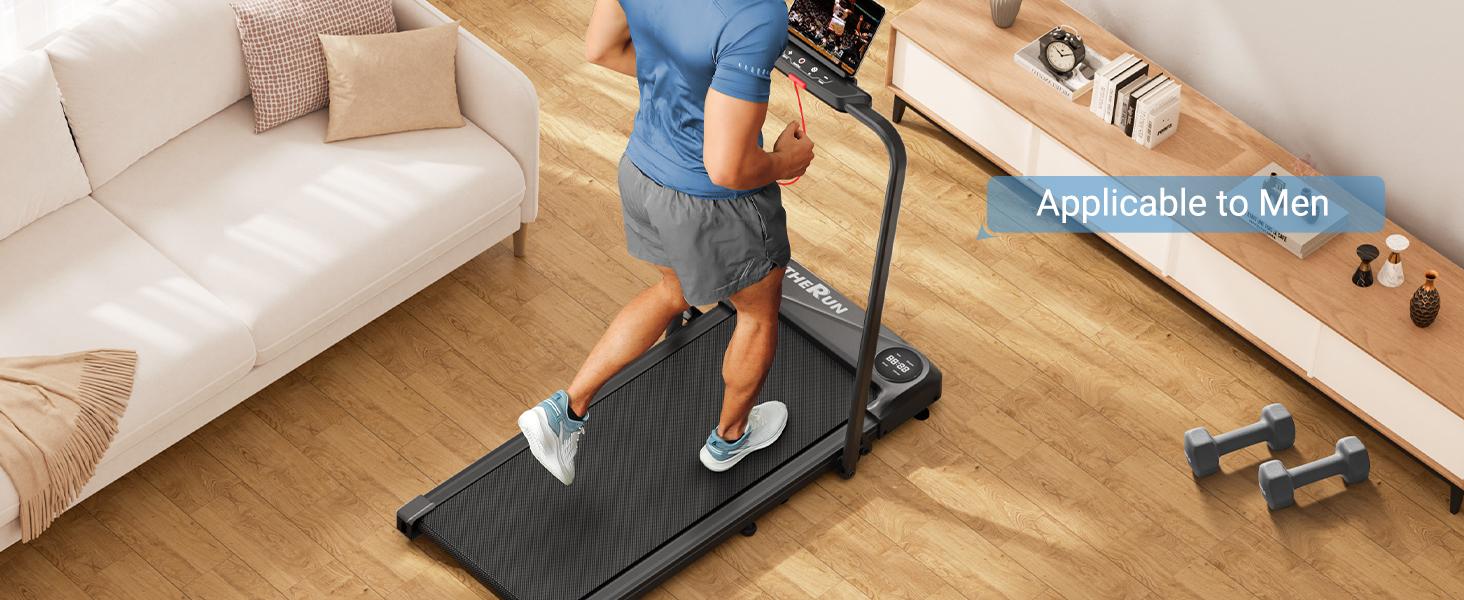 THERUN Foldable Walking Pad, Treadmill with Handle Bar, 265 lbs Load Shock Absorption LED Display & Remote Control Compact Treadmill for Home & Office Exercise THERUN Foldable Walking Pad, Treadmill with Handle Bar, 265 lbs Load Shock Absorption LED Display & Remote Control Compact Treadmill for Home & Office Exercise