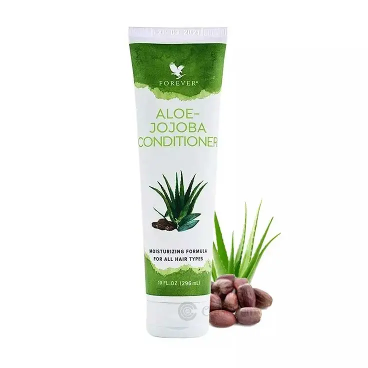 Forever Living - Aloe Jojoba conditioner. This lightweight conditioner is formulated with stabilized aloe vera gel, jojoba oil, argan oil, & rosehip oil to nourish hair deeply while keeping it soft, smooth, & easy to manage. Suitable for all hair types.