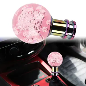 Brand New Universal JDM Round Ball Crystal Pink Bubble Manual Car Racing Gear Shift Knob Shiter M8 M10 M12