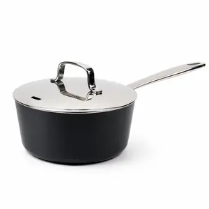 Alva Maestro 2 Qt. Nonstick Saucepan with Lid – PFAS/PTFE-Free, Diamond-Reinforced for Even Heating, Induction & Oven Safe, Spill-Proof Vent, Easy-Clean, Healthy Sustainable Belgian Design Cookware