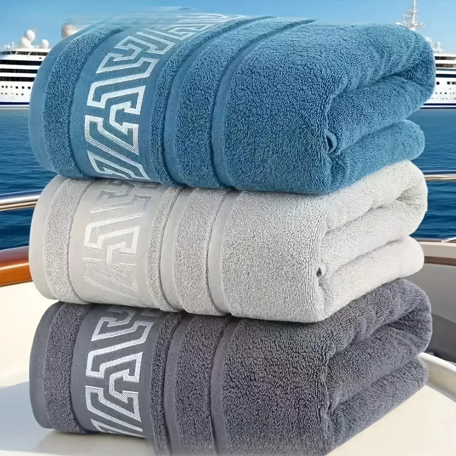3-Piece Luxury Microfiber Bath Towel Set - 3-Color Optional, Enlarged, Soft, Premium, Quick-Drying, Absorbent, Thickened for Home, Spa Use