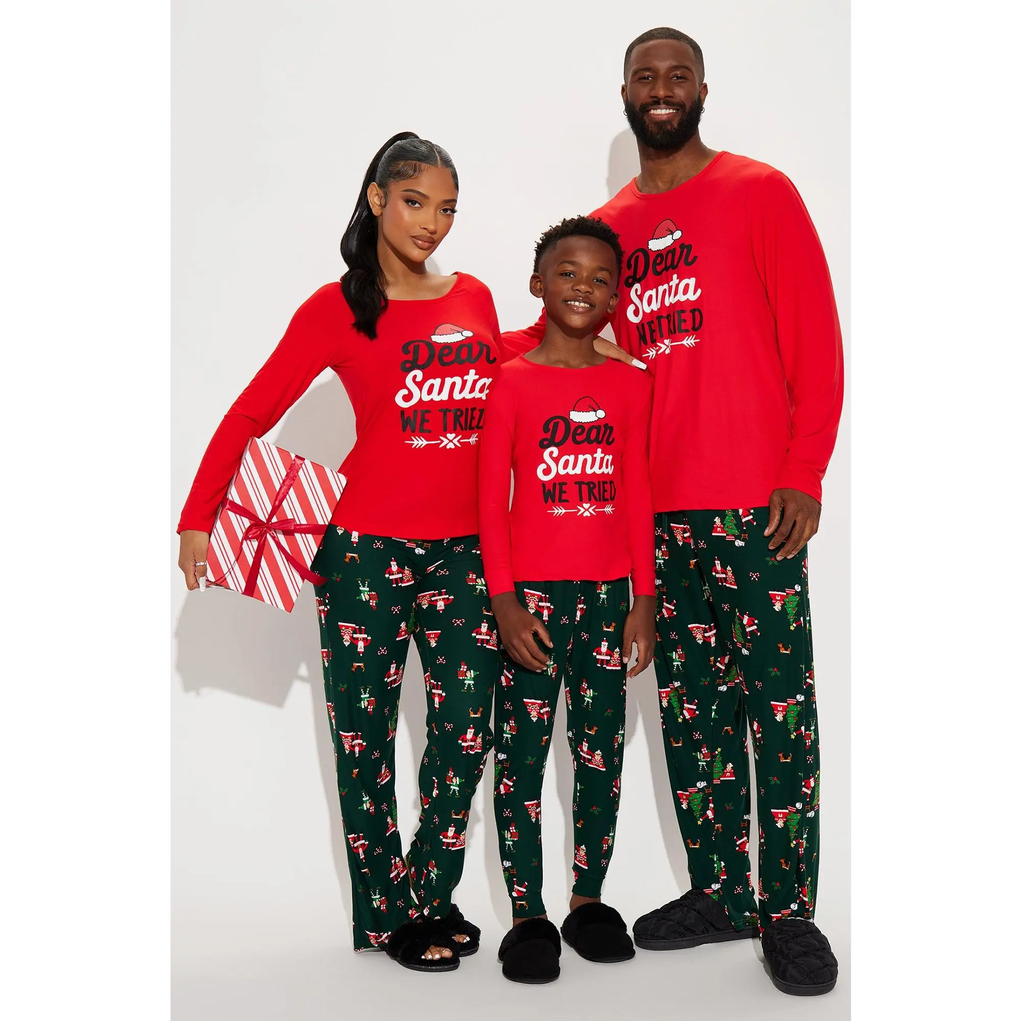 Dear Santa Matching Family PJ Pant Set - Red/combo