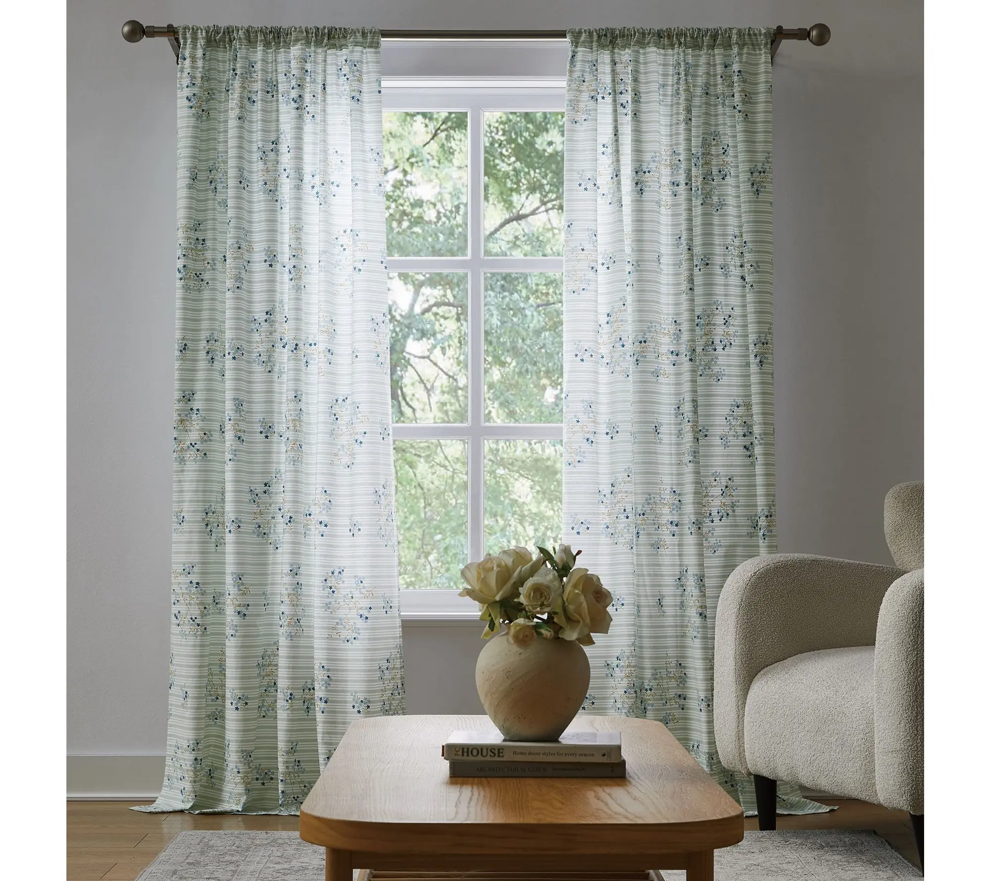 Cottage Classics Emma Floral 50x96 Window Curtain