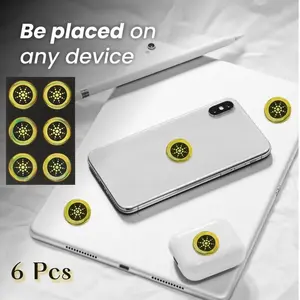 Protection Stickers - Quantum Shield for Phone, Airpods, Fridge, and Laptop - 96.43% Less Mobile Radiation Electronic Accessories EMFProtectionStickers Gold/Silver for Devices Smartphone Cellphone