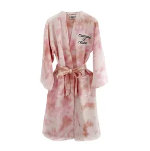DUSTDYE ROSE ♡ embroidered stitch full length robe