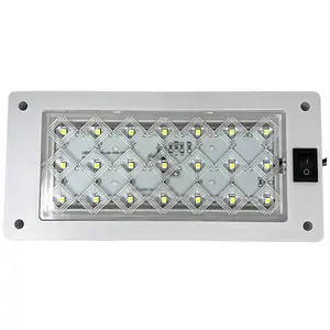 Universal Interior Light Rectangle 21 LED Reading Light Ceiling Dome Roof Car Truck Boat Surface Mount Housing- 8"x 3.3" Super Bright! White LED's